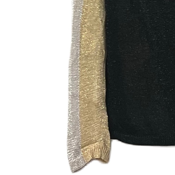 Jealous Tomato Woman's Metallic Black, Silver & Gold Sweater Sz s That Girl - Picture 3 of 8